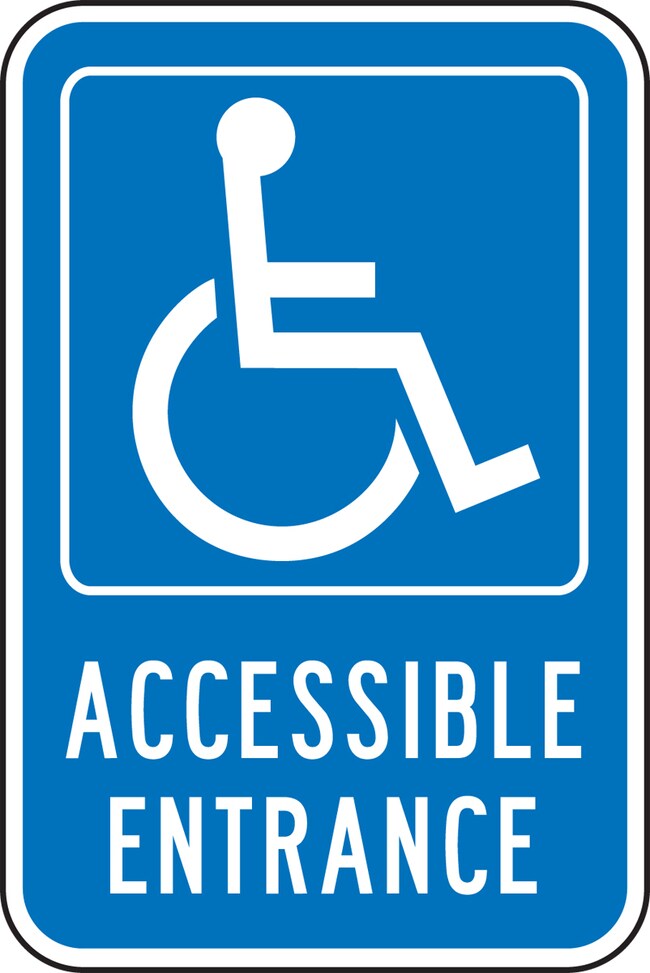 Accuform Federal Parking Sign: HANDICAP ACCESSIBLE ENTRANCE Reflective ...