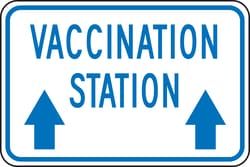 Accuform&trade;&nbsp;Traffic Sign - VACCINATION STATION, Reflective Aluminum
