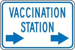 Accuform&trade;&nbsp;Traffic Sign - VACCINATION STATION, Reflective Aluminum