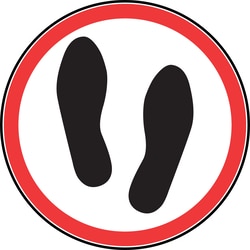 Accuform&trade;&nbsp;Floor Sign, (Footprint Graphic), Slip-Gard, Adhesive Vinyl