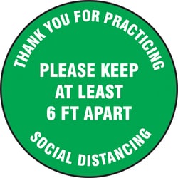 Accuform Floor Sign - THANK YOU FOR PRACTICING SOCIAL DISTANCING PLEASE