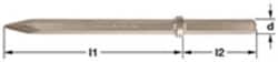 Ampco 1 and 1/8 in. Pneumatic Bull Point Hex Shank Chisel
