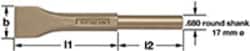 Ampco Pneumatic Scaling Chisel with Round Shank and 1 and 1/2 in. Blade