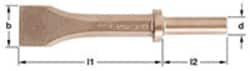 Ampco Pneumatic Round Shank Chisel with Round Retaining Collar with 1 and 1/4 in. Blade