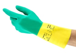 ANSELL&trade;&nbsp;Bi-color Double-dipped Natural Rubber and Neoprene AlphaTec&trade; Gloves