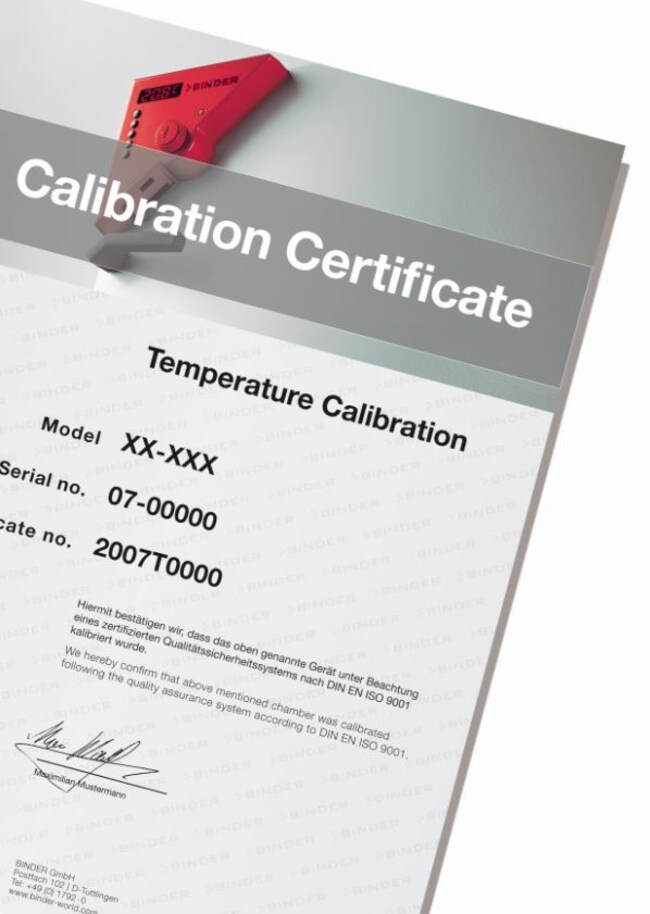 BINDER Calibration Certificate 1 P Temperature Humidity Extension BINDER Calibration Certificate 1 P Temperature Humidity Extension