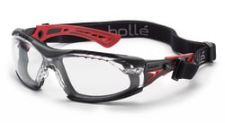 Bollé Safety Rush+ Safety Glasses with Assembled Foam and Strap Kit Lens