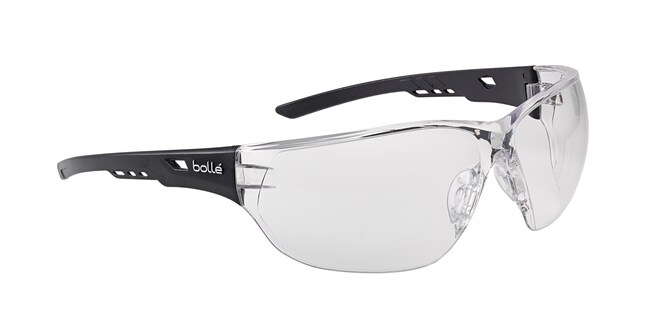 Bolle Ness Safety Glasses – Anti-Scratch & Anti-Fog Lens, Ultra Wrap-Around Frameless – Made In France