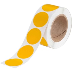 Brady™ Roll-Mounted Aisle Marking Tape Dots - Adhesive Vinyl, Solid Color, Yellow