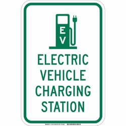 Brady&trade;&nbsp;Reflective sheeting laminated to Aluminum Sign: ELECTRIC VEHICLE CHARGING STATION, 18 x 12 in.