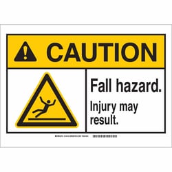 Brady&trade;&nbsp;Polyester Sign: FALL HAZARD. INJURY MAY RESULT.