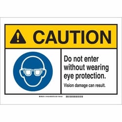 Brady&trade;&nbsp;Aluminum Sign: DO NOT ENTER WITHOUT WEARING EYE PROTECTION. VISION DAMAGE CAN RESULT.