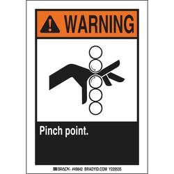 Brady™ Polyester Sign: PINCH POINT
