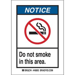 Brady™ No Smoking Labels - Self-Sticking Polyester
