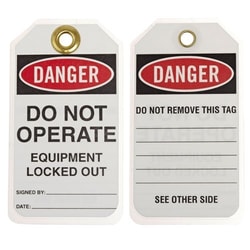 Brady™ Paper Cardstock Tag: DANGER, black/red on white
