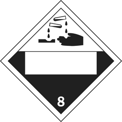 Brady DOT Vehicle Placards, (Corrosive picto w/ blank box) 8 White | Buy Online | Brady&trade; | Fisher Scientific