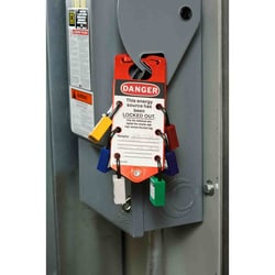 Brady™ Labeled Group Lockout Hasps - Red
