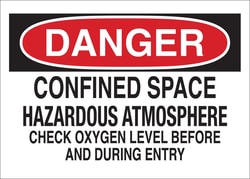 Brady&trade;&nbsp;DANGER Confined Space Hazardous Atmosphere Sign
