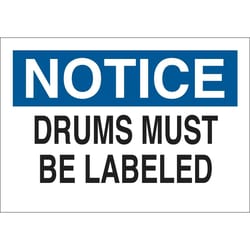 Brady&trade;&nbsp;Aluminum Sign: DRUMS MUST BE LABELED