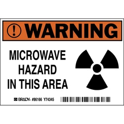 Brady™ Radiation Laser Labels: WARNING MICROWAVE HAZARD IN THIS AREA