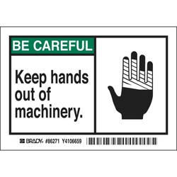 Brady Machine Equipment Labels - Self-Sticking Polyester:Facility Safety