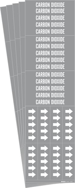 Brady™ Carbon Dioxide Pipe Marker, Style 3C with Arrows