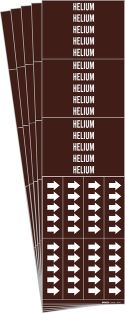 Brady™ Helium Pipe Marker, Style 3C with Arrows