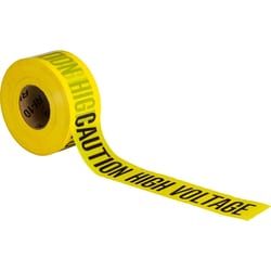 Brady™ Standard Barricade Tape Roll: Non-Adhesive Lightweight Polyethylene, CAUTION HIGH VOLTAGE, Black on Yellow