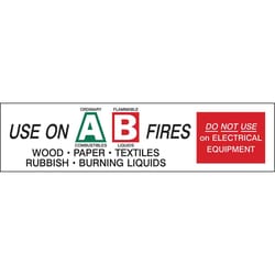 Brady™ Fire Extinguisher Label: Vinyl, Black/Green/Red on White, 1.5 in H x 6 in W