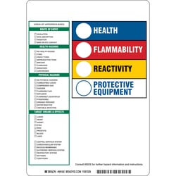 Brady Hazardous Communication Right-to-know Labels - Coated Paper 7 x 10 in. | Buy Online | Brady&trade; | Fisher Scientific