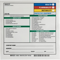 Brady&trade;&nbsp;Hazardous Communication &amp; Right-to-know Labels - Coated Paper
