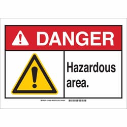Brady Polyester Sign: HAZARDOUS AREA.:Facility Safety and Maintenance:Signs