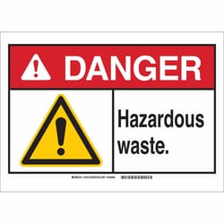 Brady&trade;&nbsp;Aluminum Sign: DANGER - HAZARDOUS WASTE