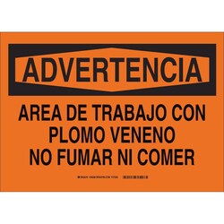 Brady™ Polyester Warning Sign: LEAD WORK AREA NO