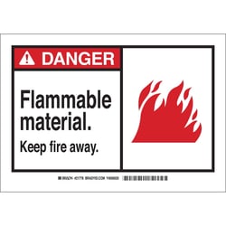 Brady&trade;&nbsp;Polyester Danger Sign: FLAMMABLE MATERIAL KEEP FIRE AWAY