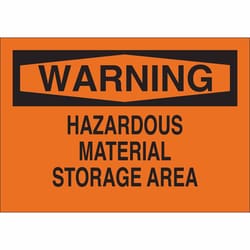 Brady™ Aluminum Sign: WARNING - HAZARDOUS MATERIAL STORAGE AREA
