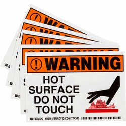 Brady&trade;&nbsp;Chemical, Biohazard &amp; Hazardous Material Labels - Self-Sticking Polyester - 3.5 in H x 5 in W
