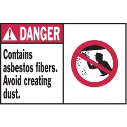 Brady™ DANGER CONTAINS ASBESTOS FIBERS AVOID CREATING DUST Hazardous Material Labels