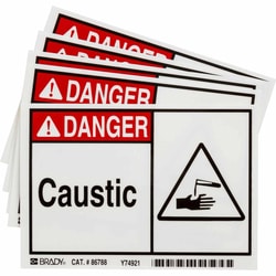 Brady&trade;&nbsp;Chemical, Biohazard &amp; Hazardous Material Labels - Self-Sticking Polyester - 3.5 in H x 5 in W