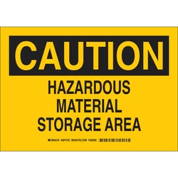 Brady&trade;&nbsp;Polystyrene Sign: CAUTION: HAZARDOUS MATERIAL STORAGE AREA