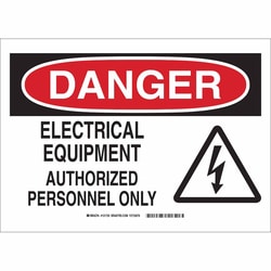 Brady&trade;&nbsp;Polyester Sign: DANGER: ELECTRICAL EQUIPMENT. AUTHORIZED PERSONNEL ONLY.