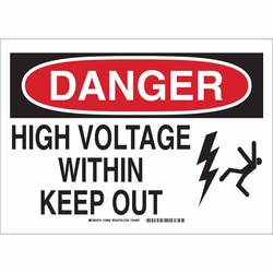 Brady&trade;&nbsp;Aluminum Sign: HIGH VOLTAGE WITHIN. KEEP OUT.