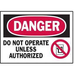 Brady™ DO NOT OPERATE UNLESS AUTHORIZED Electrical Safety Labels