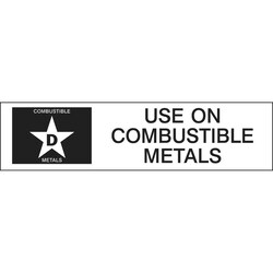 Brady™ Fire Extinguisher Label: Vinyl, Black on White, 1.5 in H x 6 in W