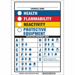 Brady&trade;&nbsp;Polyester Sign: HEALTH FLAMMABILITY REACTIVITY PROTECTIVE EQUIPMENT