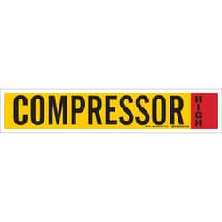 Brady™ Ammonia (IIAR) Component Pipe Marker - Pressure Sensitive Vinyl, COMPRESSOR-HIGH