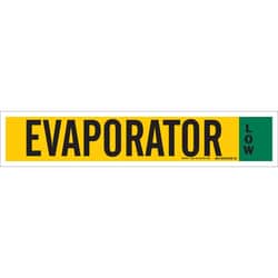 Brady™ Ammonia (IIAR) Component Pipe Marker - Pressure Sensitive Vinyl, EVAPORATOR-LOW