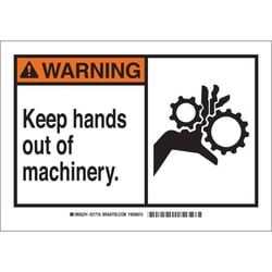 Brady™ ANSI Z535 Safety Sign - KEEP HANDS OUT OF MACHINERY