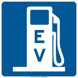 Brady™ Aluminum Sign: BLUE ELECTRIC VEHICLE CHARGING STATION, 24 x 24 in.