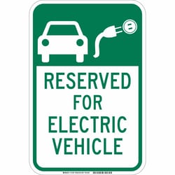 Brady&trade;&nbsp;Reflective sheeting laminated to Aluminum Sign: RESERVED FOR ELECTRIC VEHICLE